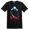Skull Horror T Shirt W/ Blue Red Flame Undead Skeleton Gothic Graphic Art Tee