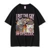 Ich setze das Schwul in Legasthenische Katze Lustiges Meme T-Shirt Herren Damen Mode Sommer T-Shirt Unisex Lässig Baumwolle Atmungsaktives Top