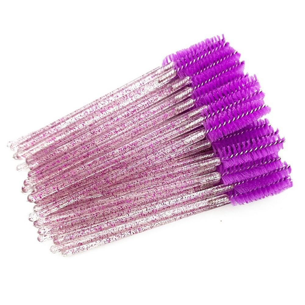 50pcs Pack Crystal Eyelash Makeup Brushes Diamond Handle Mascara Wands Eyelash Extension Tools Eyelash Tube Applicator Spooler, 50pcs Yellow, 50pcs