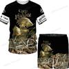 Männer 3D Fisch Gedruckt Sport Angeln Camping Camouflage Jagd T Shirt Set für Mann Kleidung Streetwear Plus Größe T-shirts/kurze/Anzüge