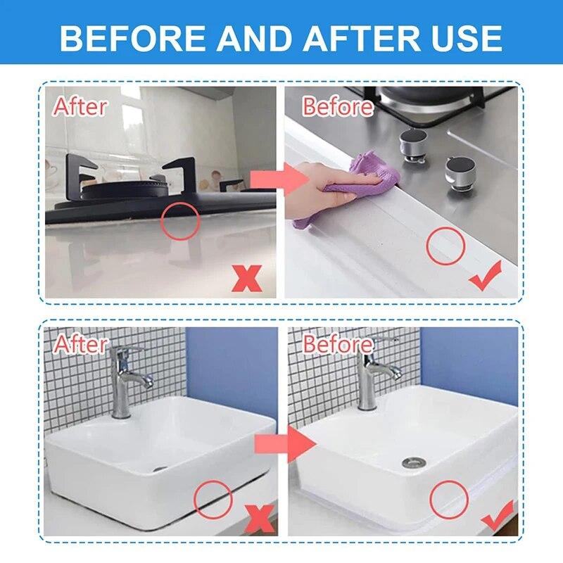 5PCS 3.8*3.2m  PVC Sealing Strip Tape Bathroom Bath Toilet Caulk Tape Self Adhesive Waterproof Mildew Proof Tapes For Kitchen Sink Wall Corner