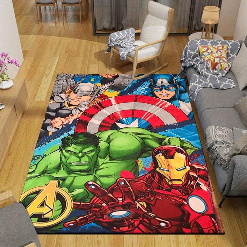 1pc Marvel Avengers Super Heroes Area Rug, Non Slip Floor Mat, Cartoon Character Design, Soft Velvet, Room Decor, Washable