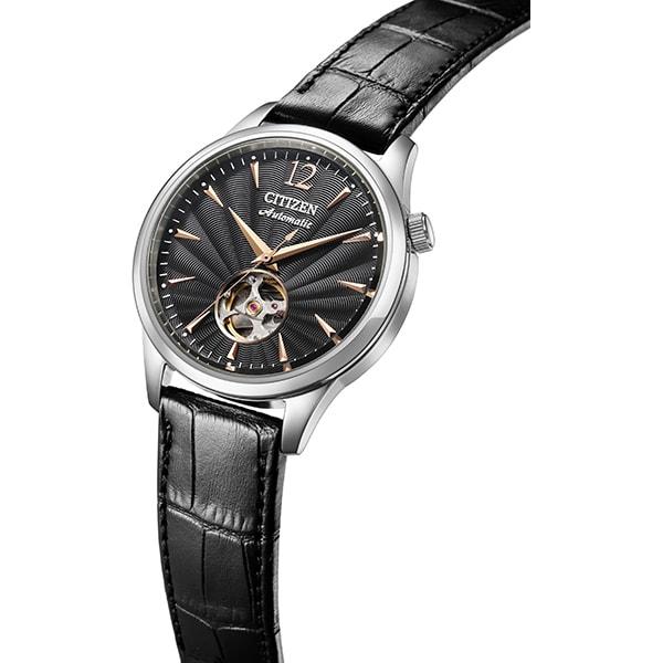 Citizen Herren NH9131-14E ( Uhr CITIZEN COLLECTION Mechanisches offenes Herz) Runde Uhr Schwarz Analog
