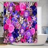 Floral Bathroom Curtain Botanical Shower Curtain Tropical Flowers Nature Decor Modern Farmhouse Home Decor Artistic Pattern Wall