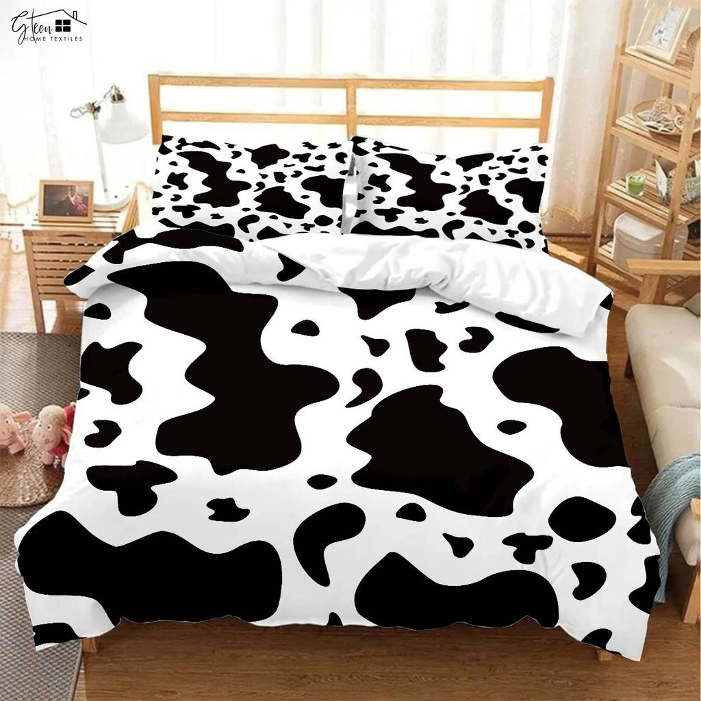 Vintage Animal Texture Leopard Print Bedding Set Soft and Comfortable Down Quilt Cover Set 3-piece Kids Quilt Cover Set