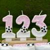 Sports Football Chiffres Bougies d'Anniversaire Décoration de Fête Bougies d'Anniversaire Faites à la Main