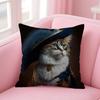 Renaissance Royal Cat Funny Pillow Case Pattern Printed Pillowcase For Living Room Sofa Cushion Cover & Bedroom Decor