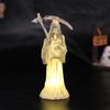 Halloween Scythe Night Light, Grim Reaper LED Desktop Decor, Warm Glow Ornament for Spooky Party Home