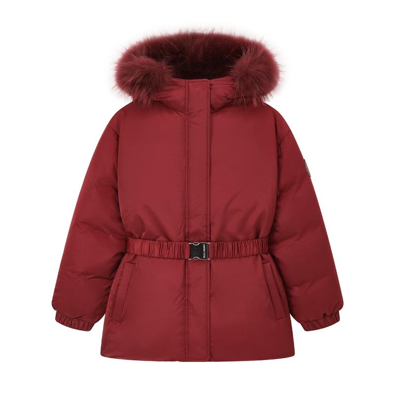 ELLE KIDS Girls' Red 90% Goose Down Winter Jacket