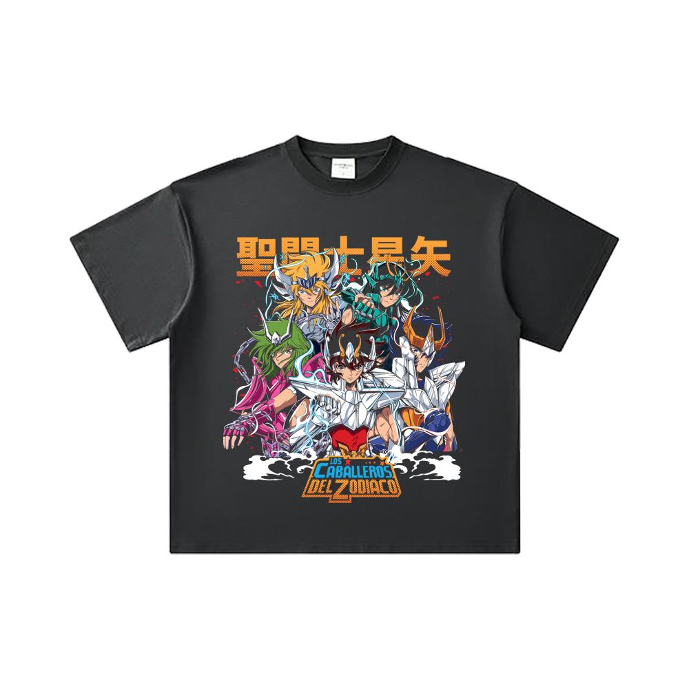 260 GSM Double Yarn 32 Count 100% Cotton Saint Seiya V1 Print Unisex Heavy Cotton T Shirt… More