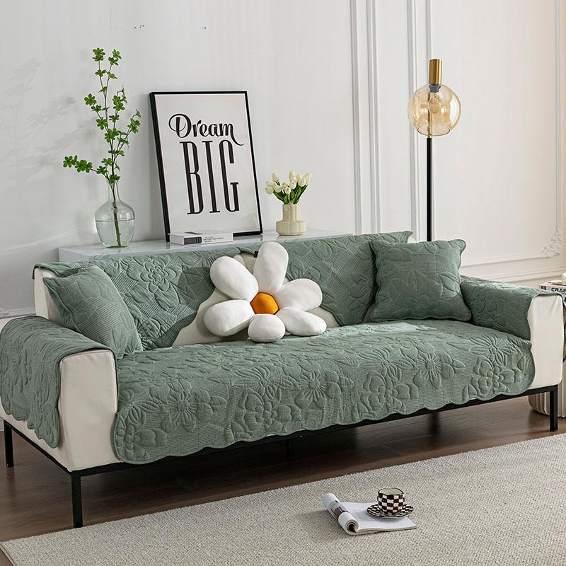 1PCS Quilted Sofa Towel for Living Room Home Decor Washed Cotton Sofa Seat Cushion Four Seasons Universal Anti-slip Sofa Cover