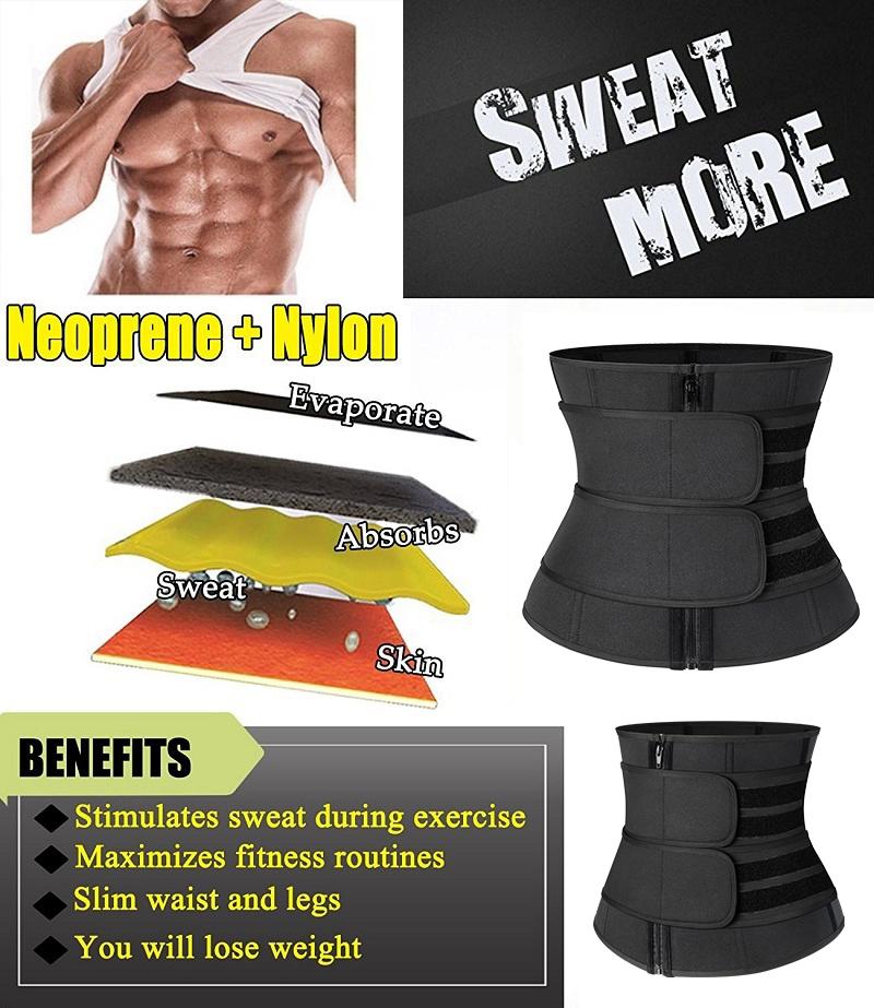 Men Waist Trainer Trimmer Corset for Weight Loss Tummy Control Body Shaper Compression  Sweat Belt Slimming Fajas