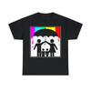 Protecting Children with an Umbrella from Raining Rainbows Short Sleeve Tee