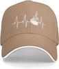 Bagpipes Heartbeat ECG Graphic Polyester Baseball Cap Adjustable Outdoor Snapback Hat for Men Women