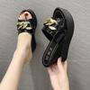 Fashion Platform Women Slippers Chain High Heels Female Casual Shoes Summer Outside White Black Slides Ladies Beach Pantuflas De Mujer