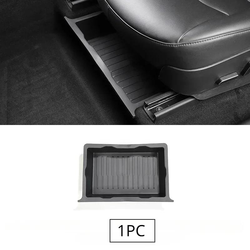 Opbergbox onder de stoel voor Tesla Model Y 2021-2024 Stoelen Lade TPE Verborgen Opberglade Duw-trek Auto-organizer Auto-accessoires