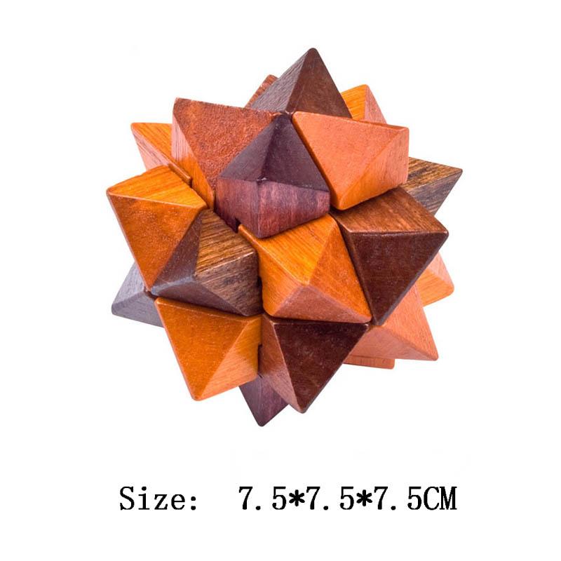 Wooden Kong Ming Lock Lu Ban Lock IQ Brain Teaser Puzzle Inteligencia Rompecabezas 3D De Madera Montessori Educational Toys