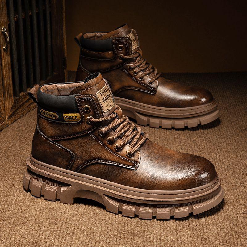 Grenzüberschreitende neue Martin-Stiefel Herren Trend High-Top Britische Workwear-Stiefel Lässig Mittelhoch Vielseitige Herrenschuhe
