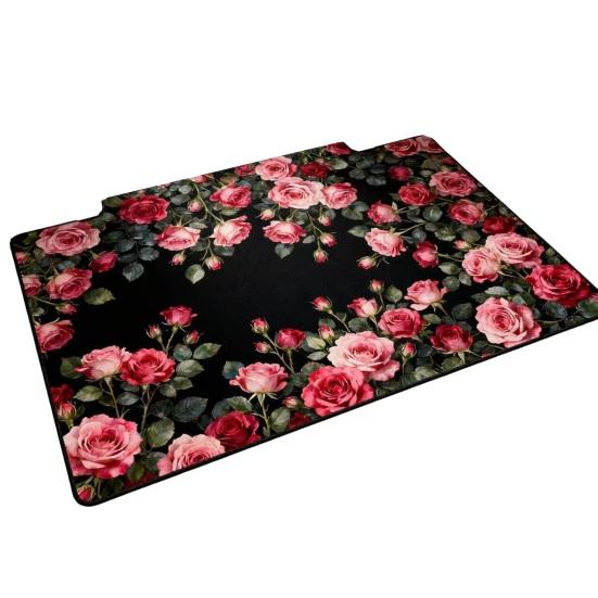 Roses Bathroom Rug Super Absorbent Diatomaceous Earth Bath Mat Non-Slip Door Mat Floral Floor Mat for Kitchen Entrance Shower Bathtub