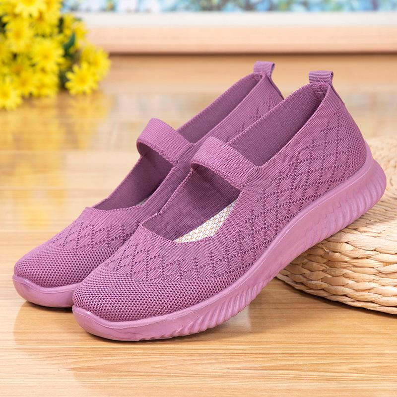 Summer and Autumn New Old Beijing Craft Cloth Shoes One-pedal Non-slip Mother Shoes Women's Middle-aged and Elderly Walking Shoes