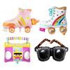 3 Pcs Disco Party Balloons Inflatable Sunglasses Roller/Skate/Boombox Balloons 80s 90s Retro Color Foil Balloons for Disco Theme Birthday Party