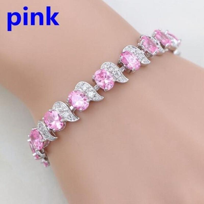 Casual Mystic Sky Blue Cubic Zirconia White Cubic Zirconia Charm Bracelets For Women Fashion Bracelet