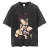 Camiseta Vintage Lavada Estampado Gótico Misa Amane de Death Note Verano 2026 Streetwear Oversize Camiseta Gráfica de Anime para Hombres Mujeres Tops