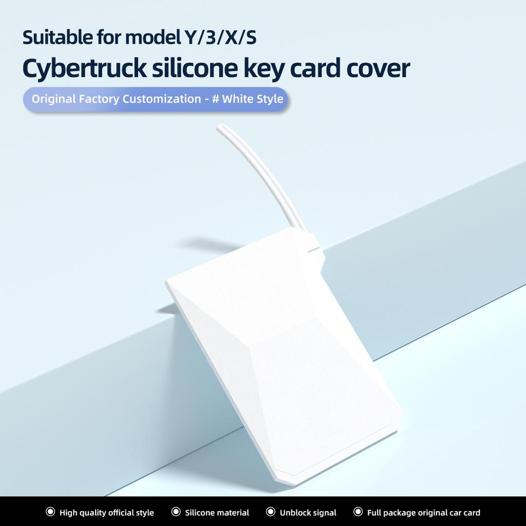 LUCKEASY for Tesla Model 3 Y Silicone Key Card Cover Model X Model S Cybertruck Key Card Holder Protector Case Car Accessories