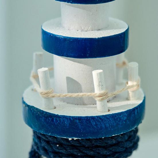 Retro Vuurtoren Ornament Handgemaakt Rustiek Houten Vuurtoren Beeld Kust Tafeldecoratie voor Oceaan Themafeest Strandhuis Decor