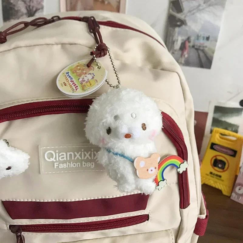 Niedliche Tier-Autozubehör Plüschtier Schlüsselanhänger Taschenanhänger Schlüsselanhänger Dekorationen Kawaii Weicher Plüsch-Schlüsselring für Kinder Geschenke