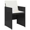 Garden Chairs with Cushions 4 Pcs Black Poly Rattan