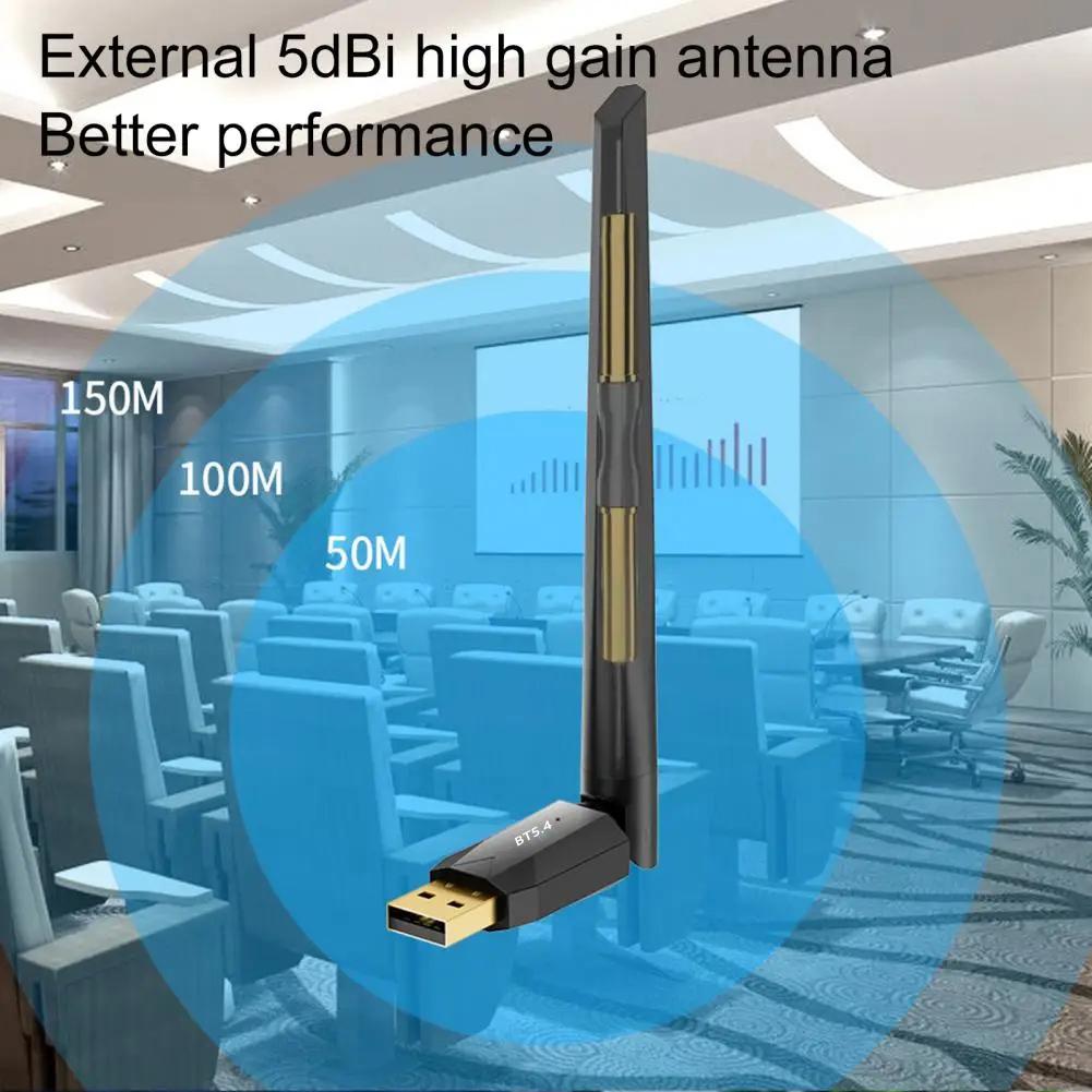 150M USB Bluetooth 5.4 Adapter Bluetooth Transmitter Receiver Bluetooth Dongle for PC Wireless Mouse Keyboard Free Driver Windows 11/10/8.1