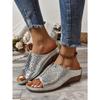 Women's Slippers Thick-soled Fish Mouth Car Stitching Women's Slippers Crocodile Pattern Slippers