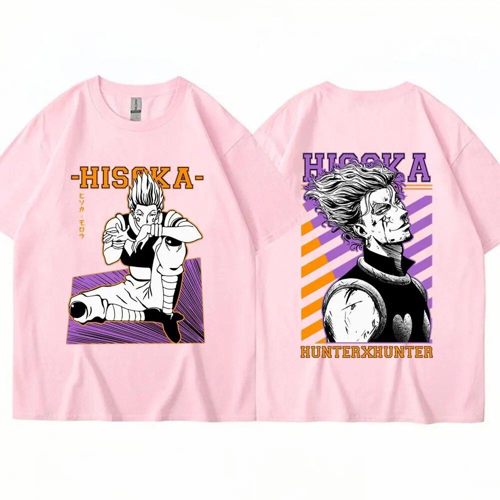 Anime Hunter X Hunter Hisoka Μπλουζάκι με διπλές όψεις Print Unisex Γυναικεία μόδα Casual T-shirt Harajuku Cotton Loose Tees Streetwear