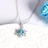 Collier Pendentif Flocon de Neige en Argent Sterling 925 Topaze Naturelle avec Chaîne en Cristal