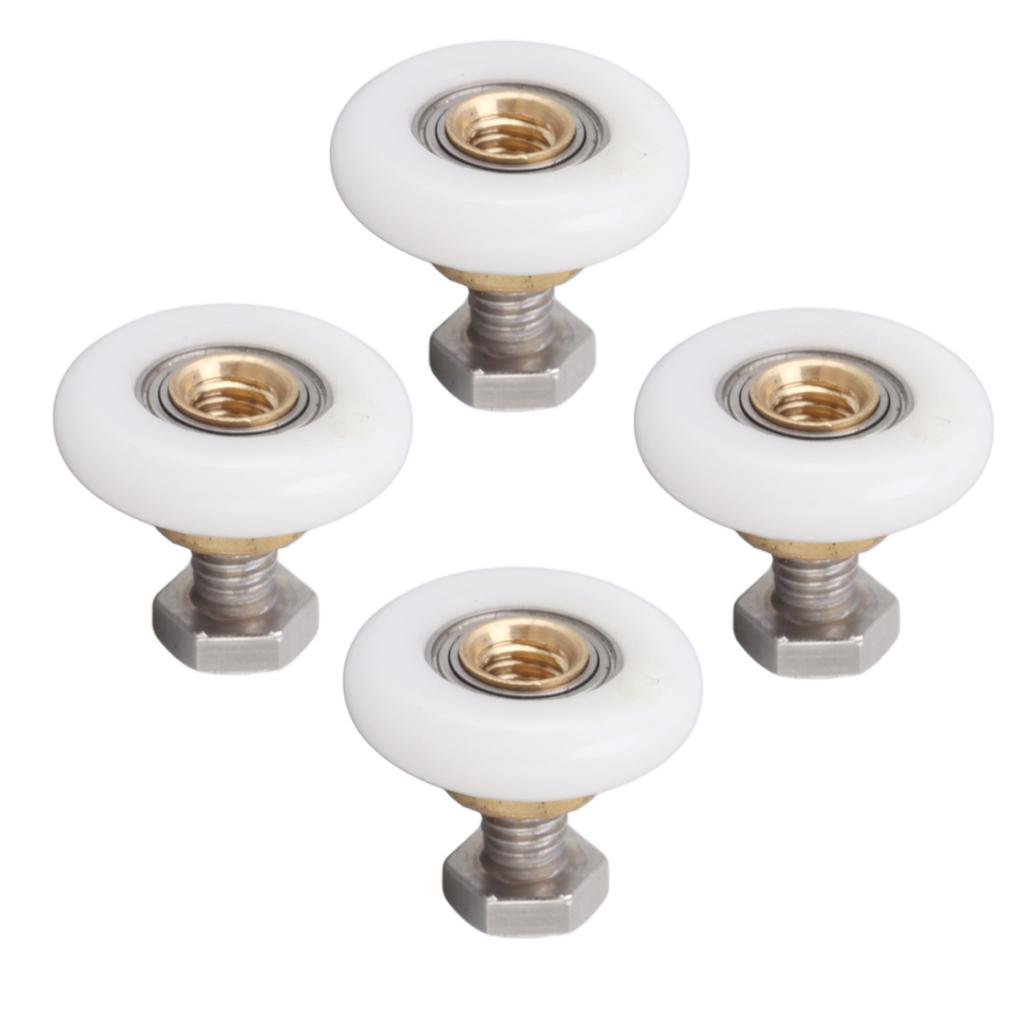 4 Set Shower Door Rollers Runners Wheels Bathroom Glass Door Rollers Runners Pulleys Wheels Replacement Part 27mm