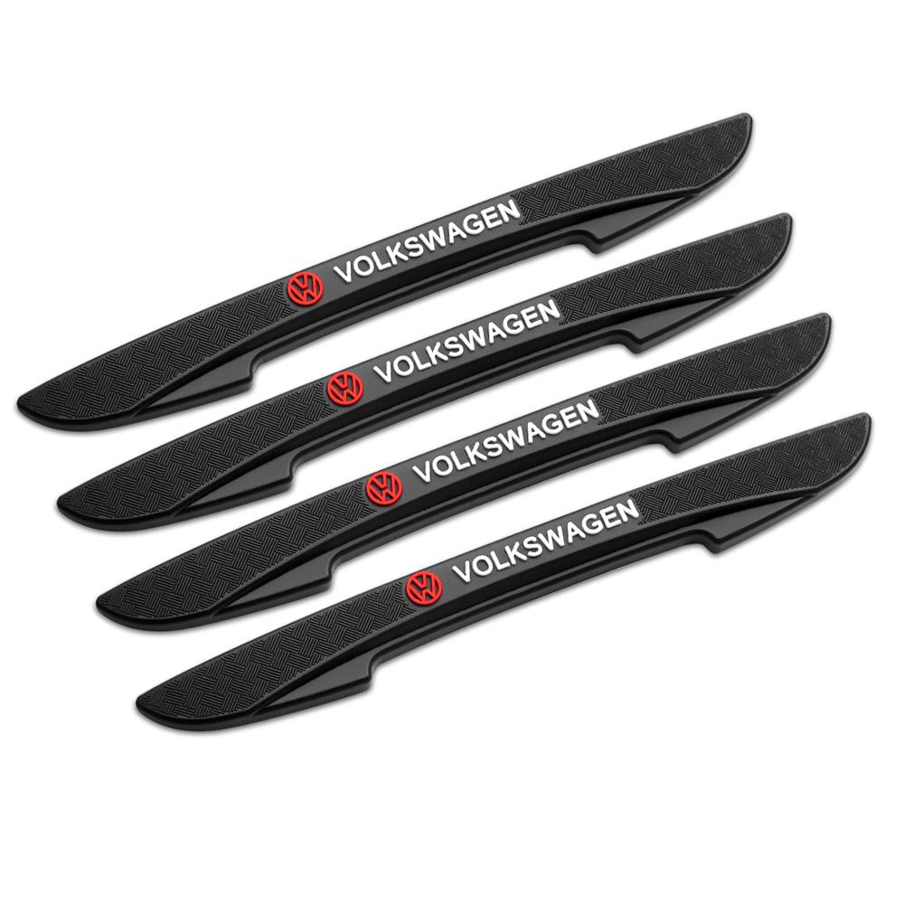 4pcs Rubber Car Door Edge Anti Collision Strips Protector Stickers Hub Cap Accessories For VW Golf 7 8 Passat B6 MK4 Tiguan MK7 zjdf30