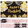 Geburtstagsbanner, klarer Druck, Glitzer, Polyester, „Happy Birthday“, Party-Hintergrund, Stoff, Heimdekoration für Festivals