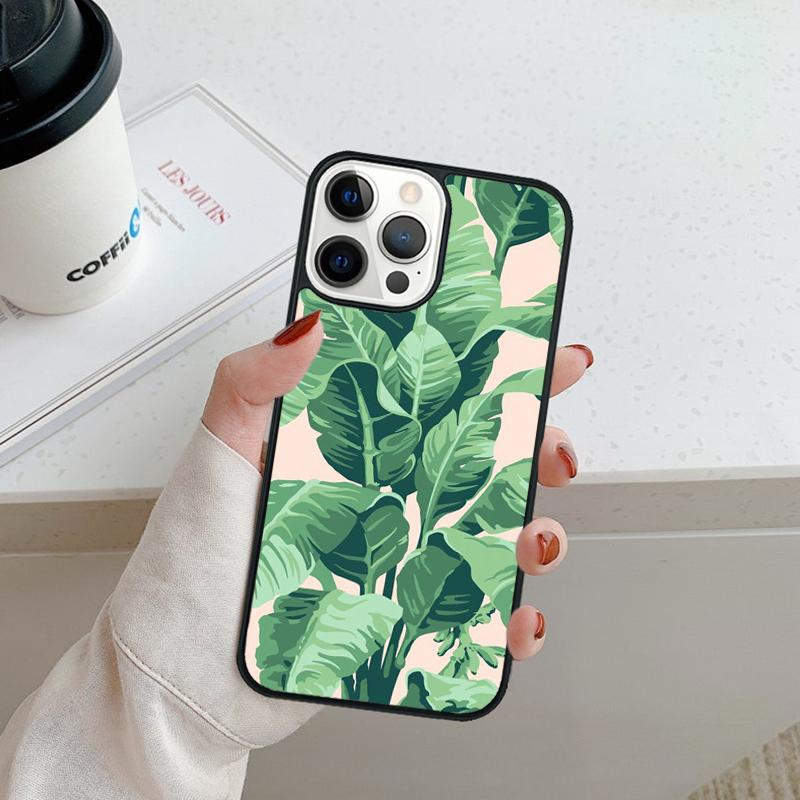Green Monstera Leaf Phone Case For iPhone 17 Air 16 Pro Max 15 14 Plus 12 13 Shell Cover Coque