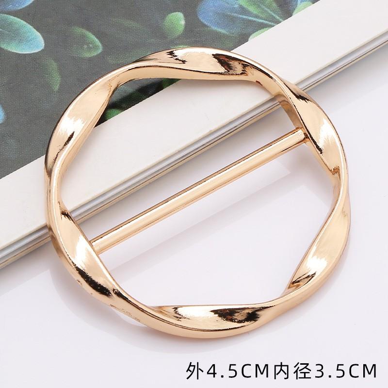 Metal Knotted Buckle Pearl Diamond Corner Buckle T-shirt Waist Buckle Scarf Buckle