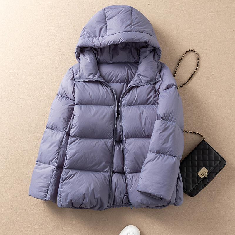 Short hooded bread jacket simple atmosphere down jacket women's winter thickened white duck down jacket tide