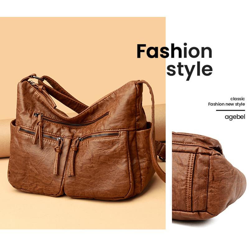 Large Capacity Retro Casual Tote Bag Female Luxury Handbag Shoulder Bag for Women 2022 New Ladies Vintage PU Leather Crossbody Bag