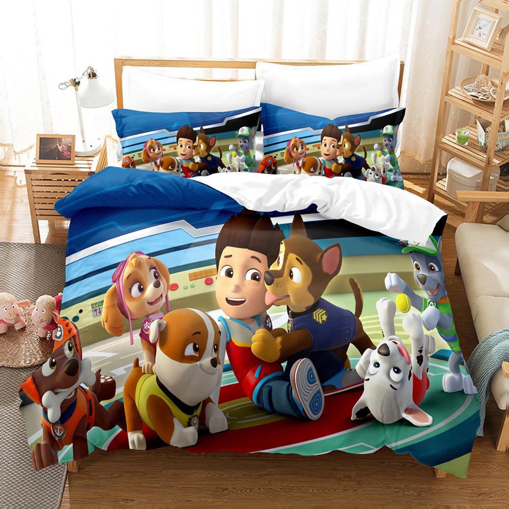 Wang Wang Three-Piece Set 3D Digital Printing Quilt Cover Pillowcase Bedding
