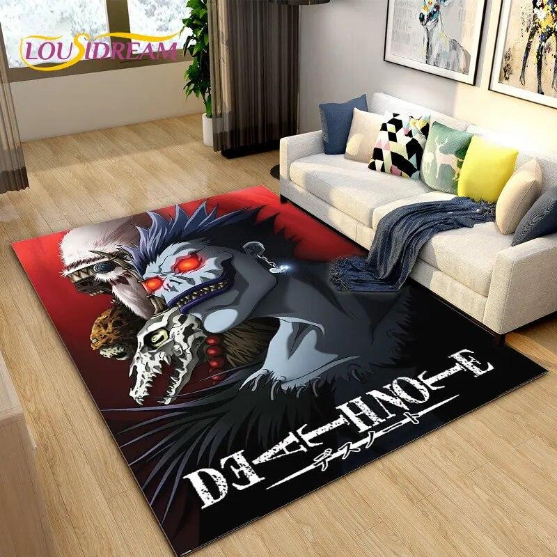 Anime Death Note Gebied Tapijt Groot, Tapijt Tapijt voor Woonkamer Bank Kinderkamer, Keuken Badkamer Deurmat Zachte Antislip Vloermat