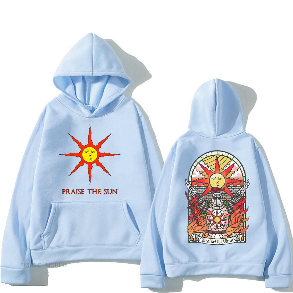Dark-Souls Praise The Sun Hoodies Streetwear Game Graphic Sweatshirts Ropa Hombre Sudaderas Long Sleeve Hooded Pullovers Winter