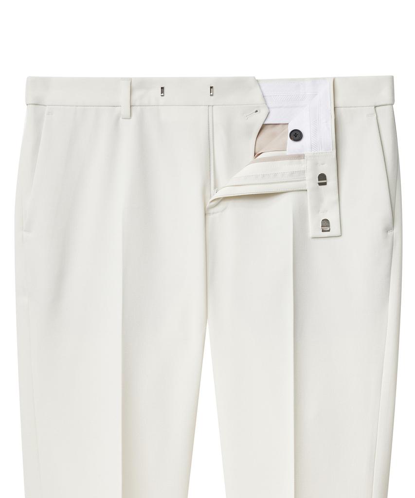 MUSINSA STANDARD Skinny Hidden Elastic Waist Crop Slacks [Cream]