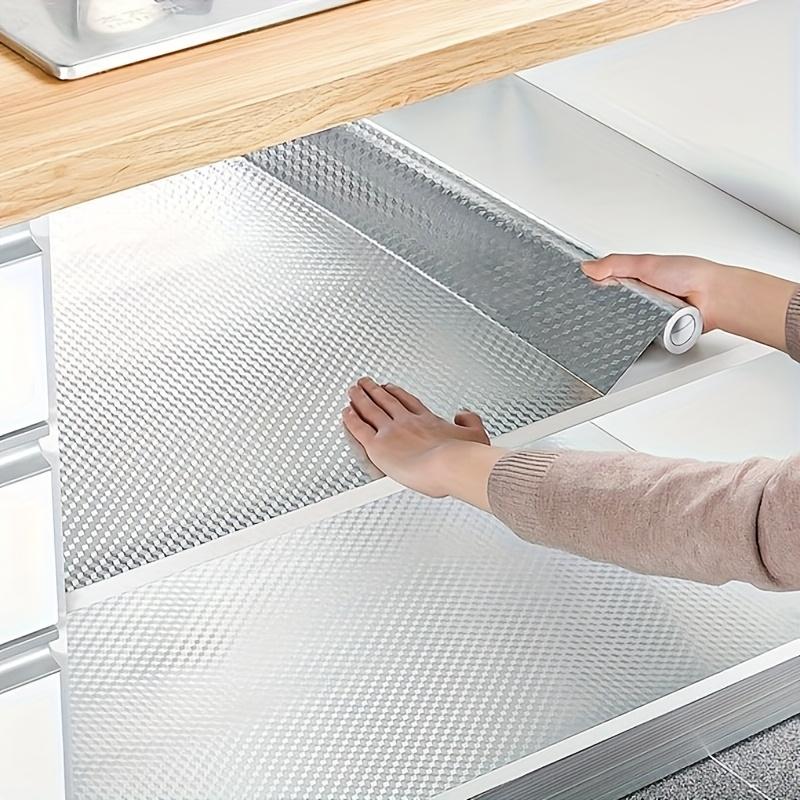 1 Roll of High-Temperature Resistant Aluminum Kitchen Stickers Drawer Liners Kitchen Decor Kitchen Waterproof, Moisture-proof,oil-proof Stickers