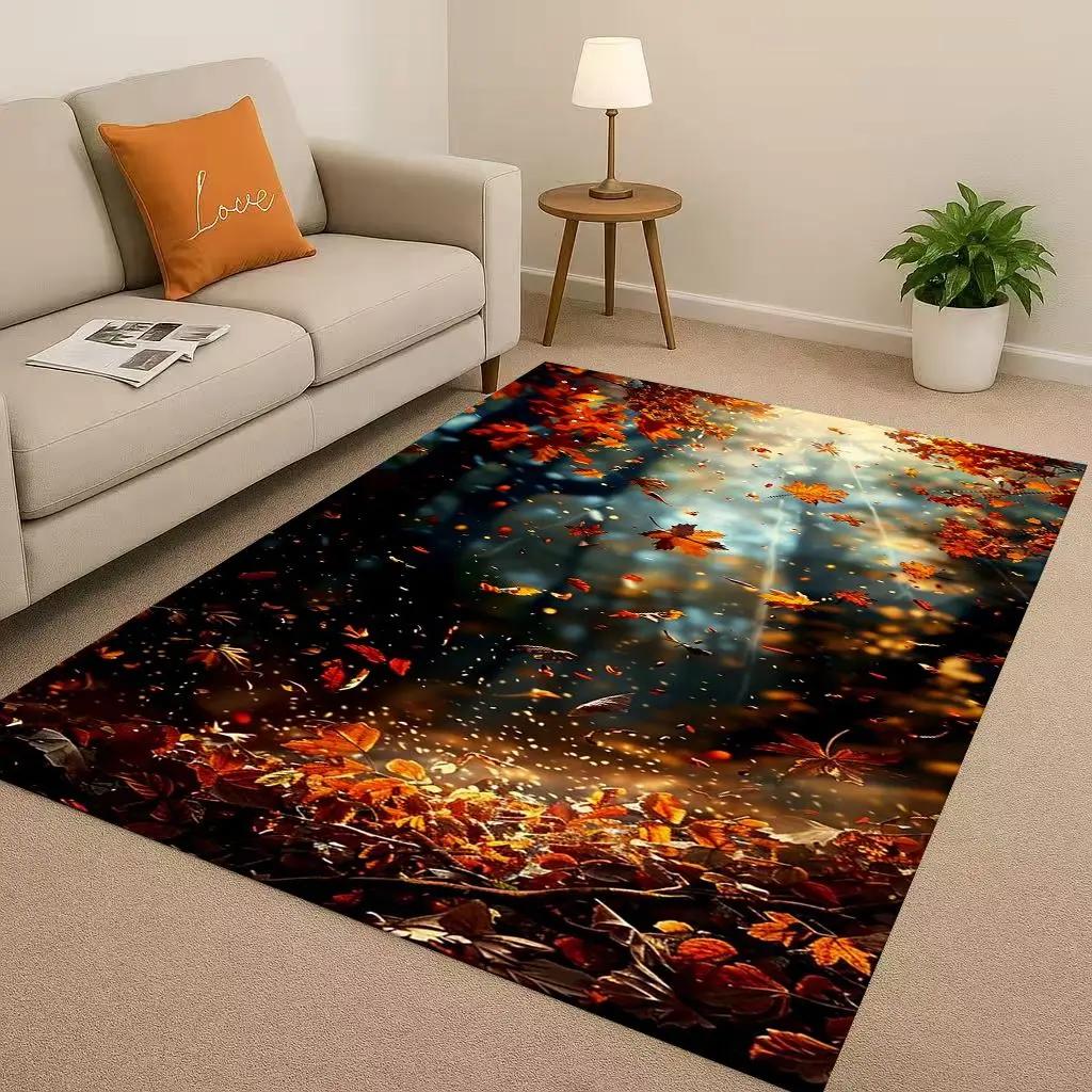 Fairy Tale Natural Scenery Sea Sky Tree Living Room Non-Slip Area Rug Soft Carpet for Bedroom Sofa ,Easy Clean Home Doormat