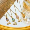 Bunte Zirkon Tulpenblumen Anhänger Halsketten für Damen Mädchen Edelstahl Kette Trendige Süße Schmuck Accessoires Geschenke