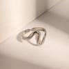 Youthway Stainless Steel Minimalist Irregular Curve Geometric Curved Ring Tarnish Free Fashion Unisex Jewelry Gift